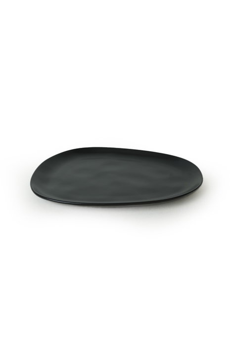 Hermia Juego de 6 Platos de Servicio de Cerámica Negro Mate 30 cm Hermia Juego de 6 Platos de Servicio de Cerámica Negro Mate 30 cm